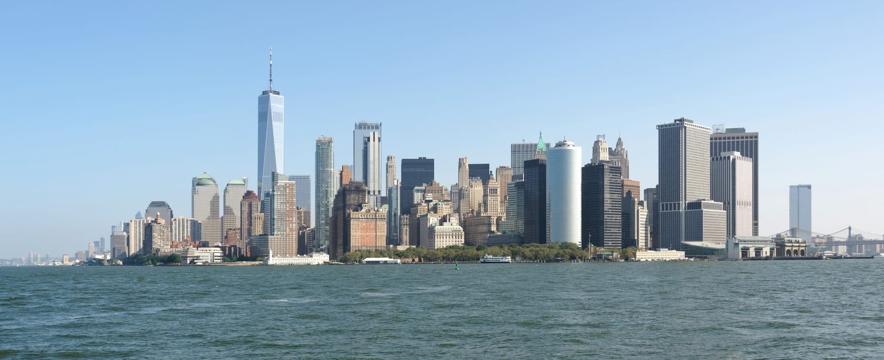 The Lower Manhattan skyline seen across the water, New York City